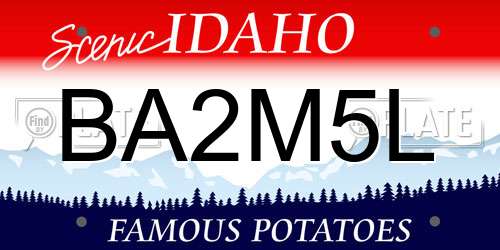 BA2M5L Idaho License Plate