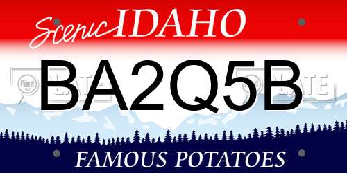 BA2Q5B Idaho License Plate