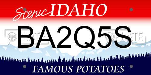 BA2Q5S Idaho License Plate