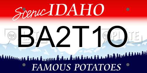 BA2T1O Idaho License Plate