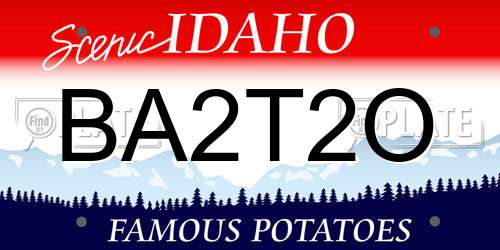 BA2T2O Idaho License Plate