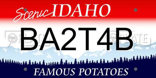 BA2T4B Idaho License Plate