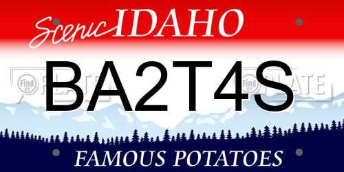 BA2T4S Idaho License Plate