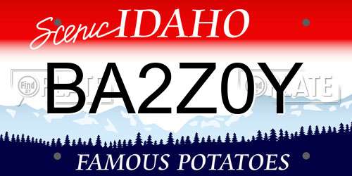BA2Z0Y Idaho License Plate