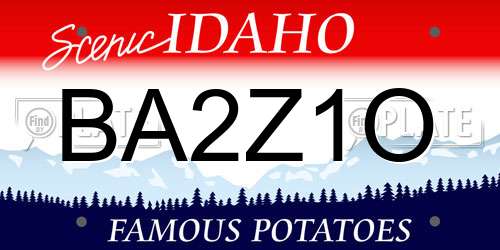 BA2Z1O Idaho License Plate