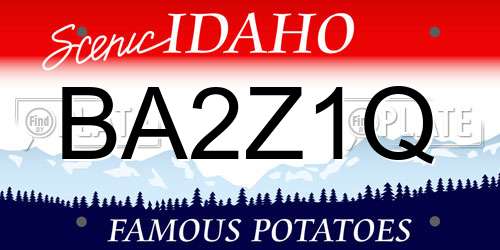 BA2Z1Q Idaho License Plate