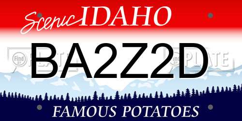 BA2Z2D Idaho License Plate