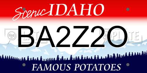 BA2Z2O Idaho License Plate