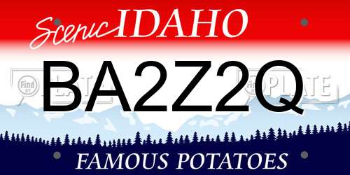 BA2Z2Q Idaho License Plate