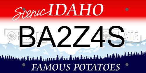 BA2Z4S Idaho License Plate
