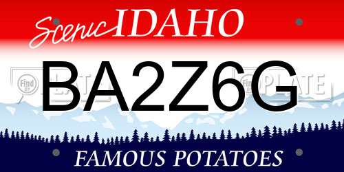 BA2Z6G Idaho License Plate