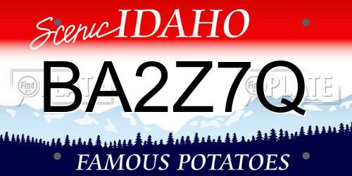 BA2Z7Q Idaho License Plate