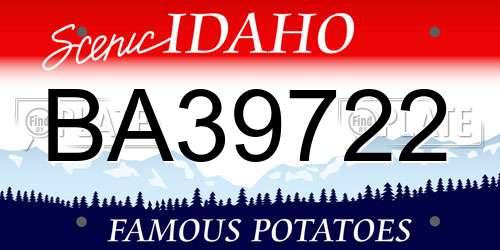 BA39722 Idaho License Plate