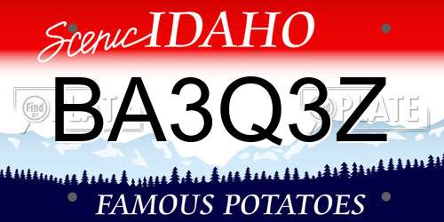 BA3Q3Z Idaho License Plate