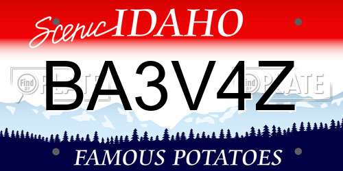 BA3V4Z Idaho License Plate