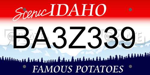 BA3Z339 Idaho License Plate