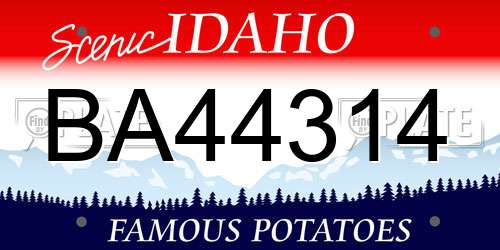 BA44314 Idaho License Plate
