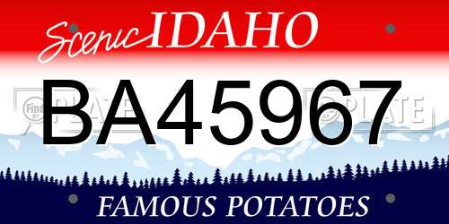 BA45967 Idaho License Plate