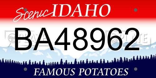 BA48962 Idaho License Plate