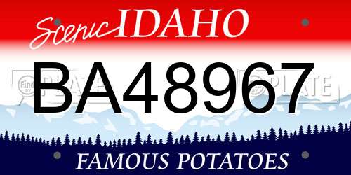 BA48967 Idaho License Plate