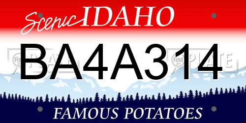 BA4A314 Idaho License Plate