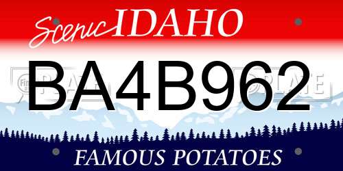 BA4B962 Idaho License Plate