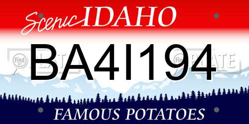 BA4I194 Idaho License Plate