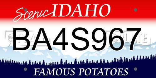 BA4S967 Idaho License Plate