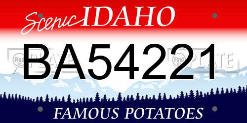 BA54221 Idaho License Plate