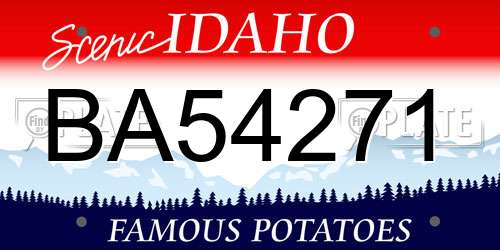 BA54271 Idaho License Plate