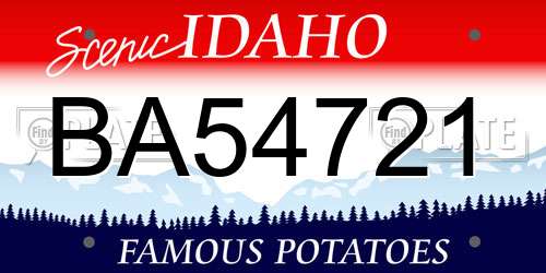 BA54721 Idaho License Plate