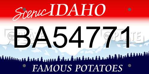 BA54771 Idaho License Plate