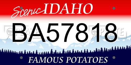 BA57818 Idaho License Plate