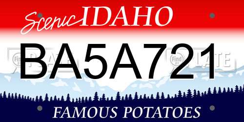 BA5A721 Idaho License Plate