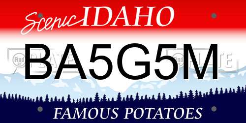 BA5G5M Idaho License Plate