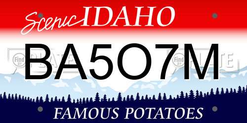 BA5O7M Idaho License Plate