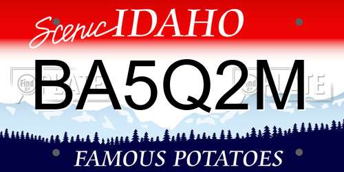 BA5Q2M Idaho License Plate