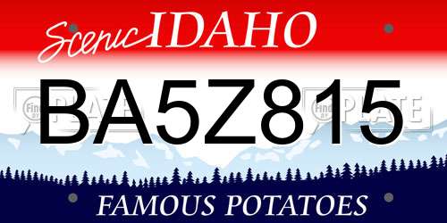 BA5Z815 Idaho License Plate