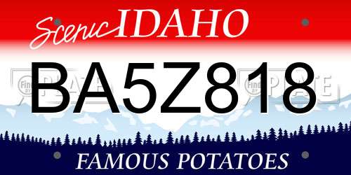 BA5Z818 Idaho License Plate