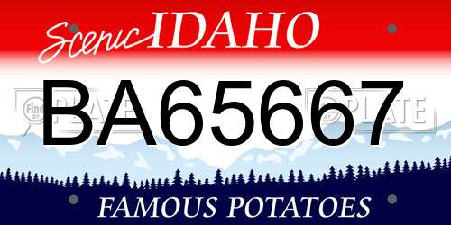 BA65667 Idaho License Plate
