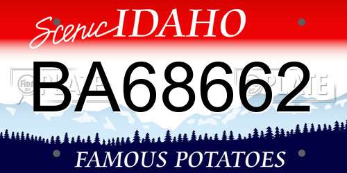 BA68662 Idaho License Plate