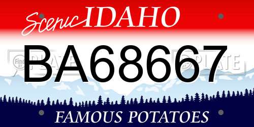 BA68667 Idaho License Plate