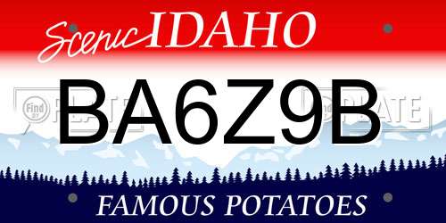 BA6Z9B Idaho License Plate