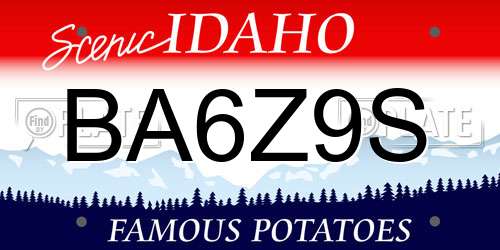 BA6Z9S Idaho License Plate