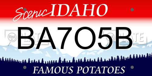 BA7O5B Idaho License Plate
