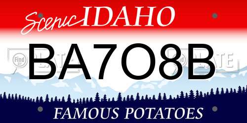 BA7O8B Idaho License Plate