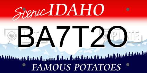 BA7T2O Idaho License Plate