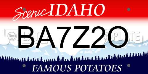 BA7Z2O Idaho License Plate