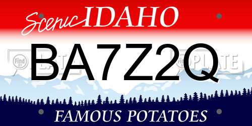 BA7Z2Q Idaho License Plate