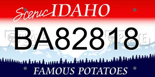 BA82818 Idaho License Plate